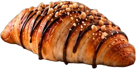 Croissant mit Schokoladenglasur
